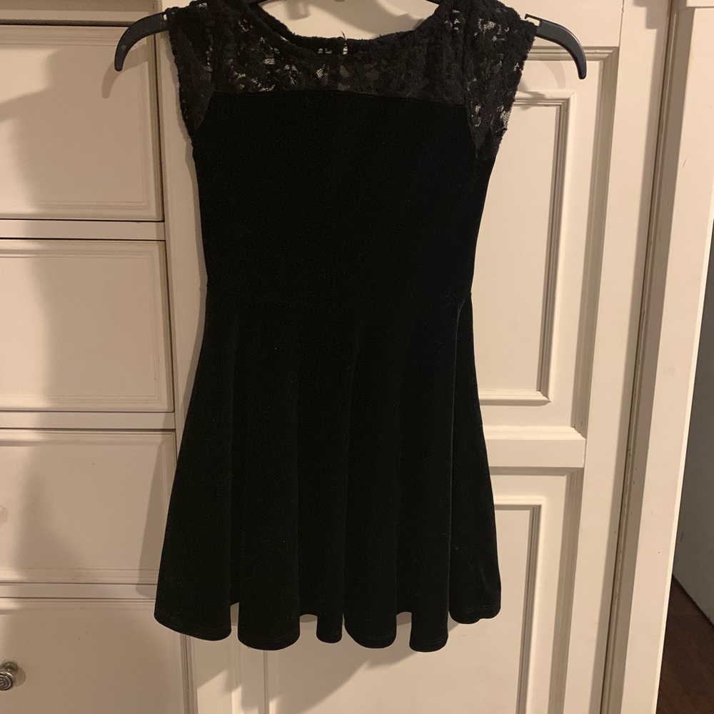 Ps Aeropostale Black velvet skater dress size 6